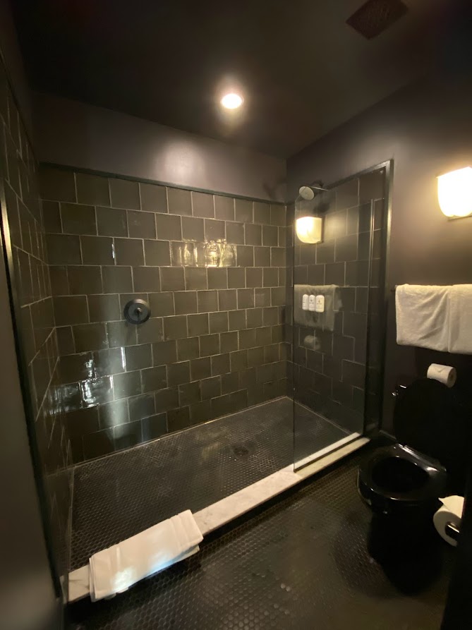 Bathroom in the standard double room of The Ace Hotel in New Orleans