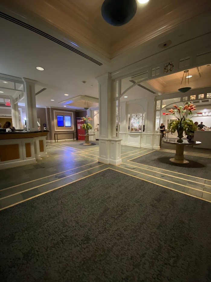 Check-in desk and entrance area of the Delta Sky Club in Orlando