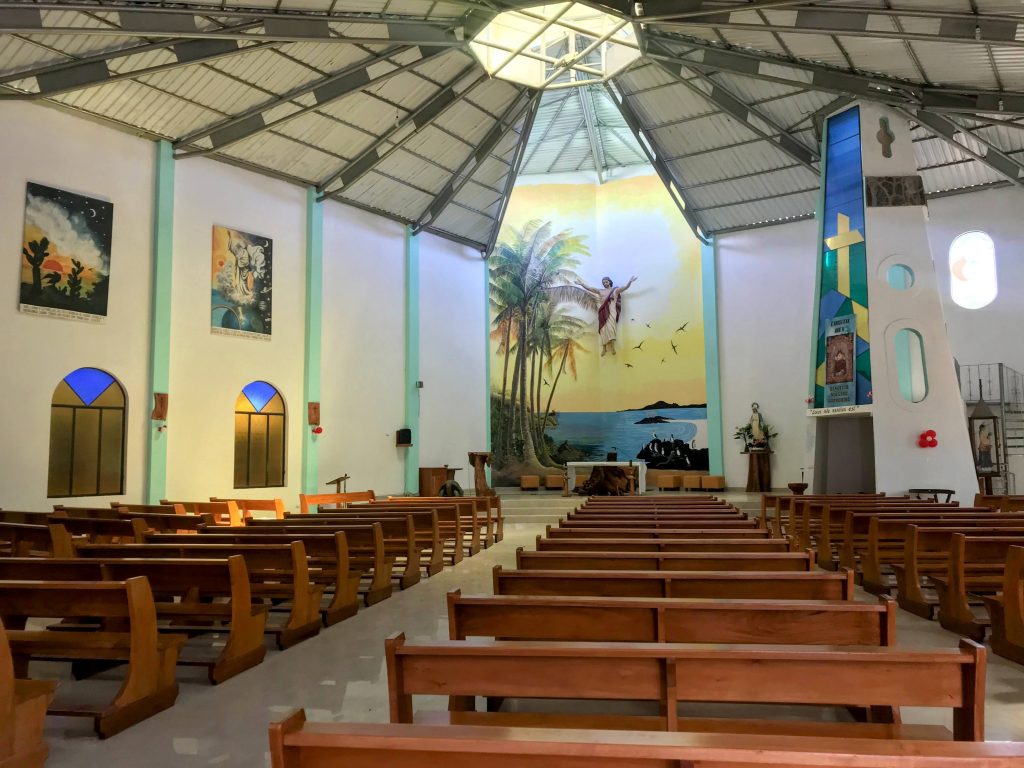 Picture of a church in one of the towns of the Galapagos Islands.