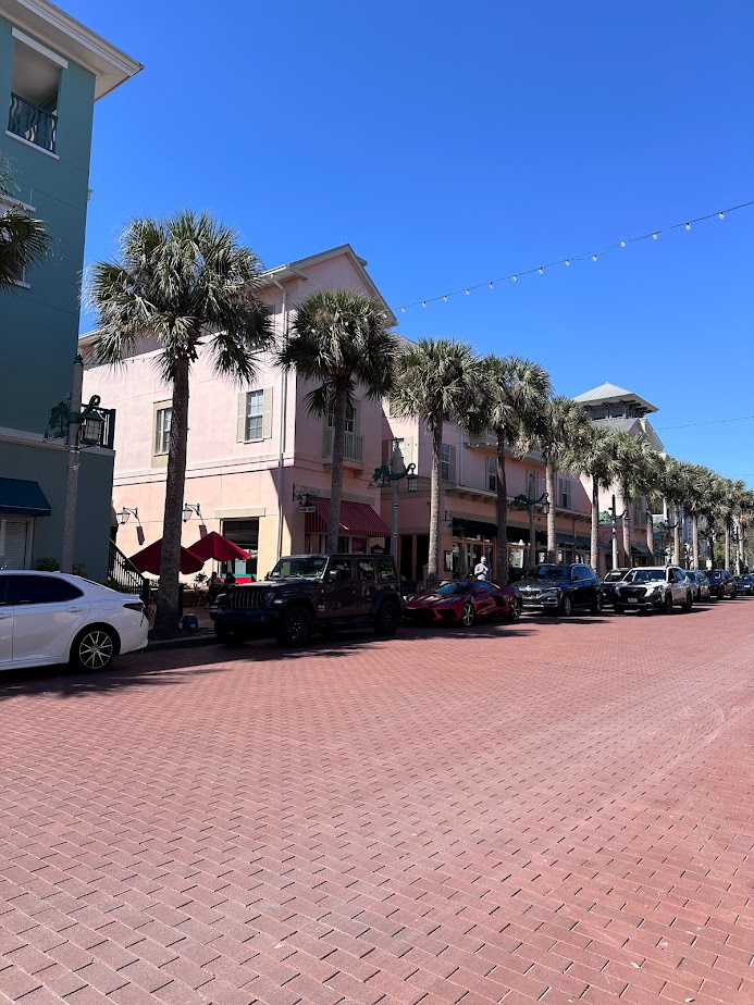 Charming street in Celebration, Florida