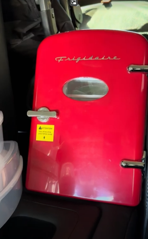 Consider adding a mini fridge to your newborn baby road trip packing list to store milk