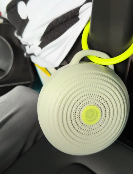 Use a portable white noise machine to soothe your baby on the road