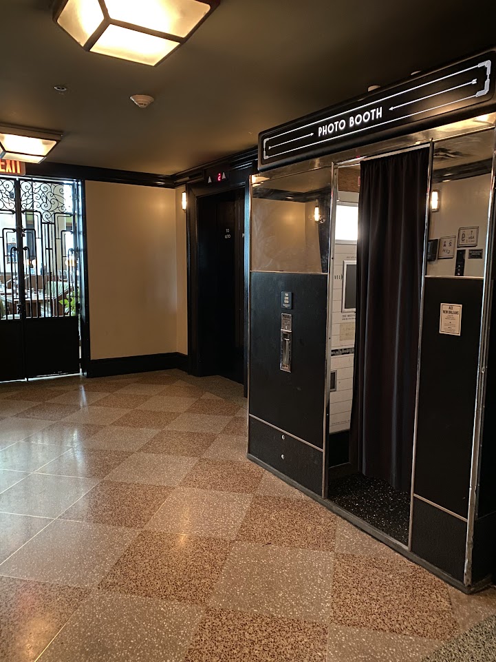 Photo booth and elevators at the Ace Hotel in New Orleans
