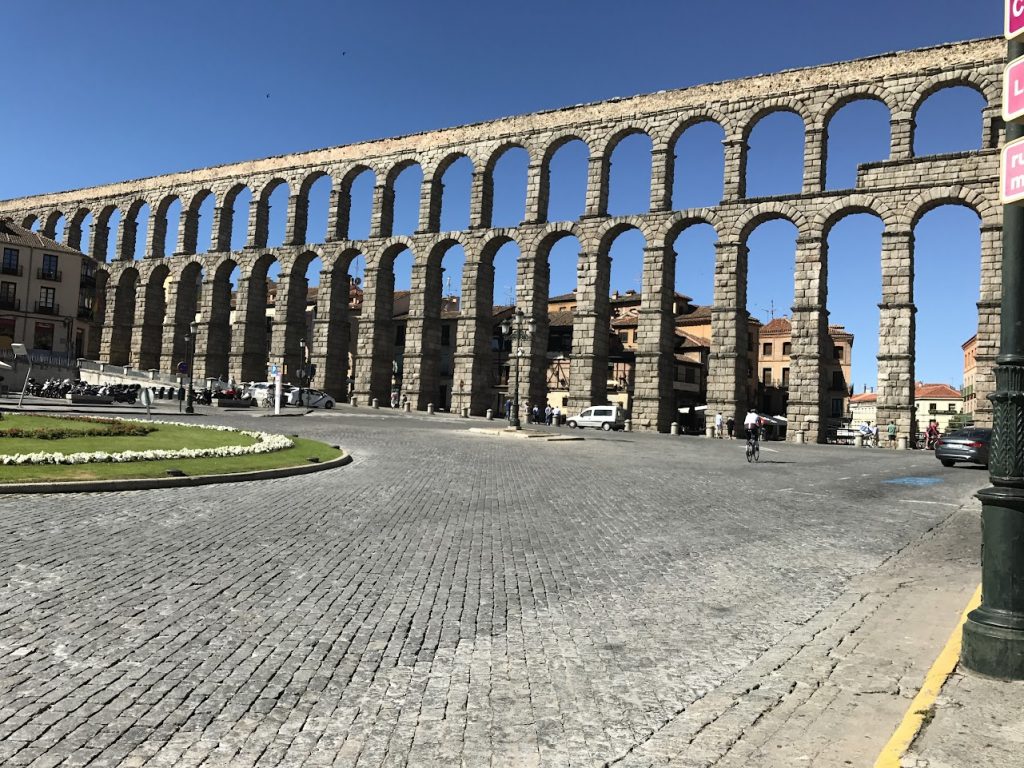 Picture of the Aqueduct of Segovia, which is the most famous structure in the city.